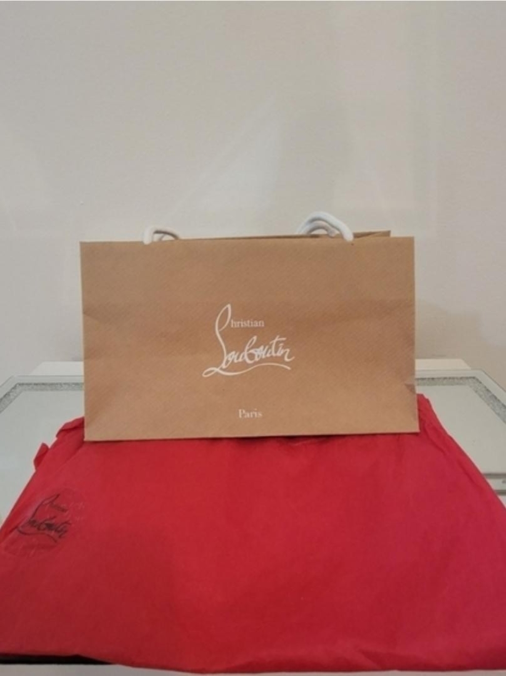 Christian Louboutin Red Dust Bag with Branded Shopping Small Bag